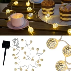 Pauleen Dekorationsbelysning|Solcellelamper > Sunshine Glamour solcelle-lyskæde, sølv