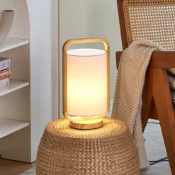 Bordlamper ^ Pauleen Woody Charm bordlampe af stof og træ