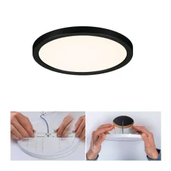 Paulmann Indbygningsspots > Areo LED-panel rund sort 3000K Ø17,5cm