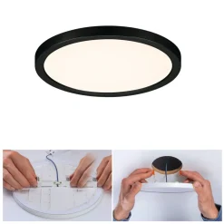Paulmann Indbygningsspots > Areo LED-panel rund sort 3000K Ø17,5cm
