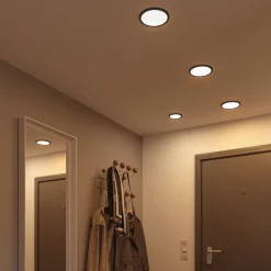 Paulmann Loftlamper|Indbygningsspots > Areo LED-panel rund sort 3000K Ø11,8cm