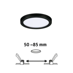 Paulmann Loftlamper|Indbygningsspots > Areo LED-panel rund sort 3000K Ø11,8cm