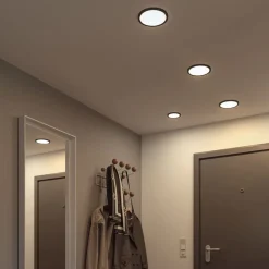 Loftlamper|Indbygningsspots ^ Paulmann Areo LED-panel rund sort 4000K Ø17,5cm