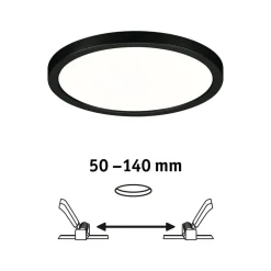 Loftlamper|Indbygningsspots ^ Paulmann Areo LED-panel rund sort 4000K Ø17,5cm