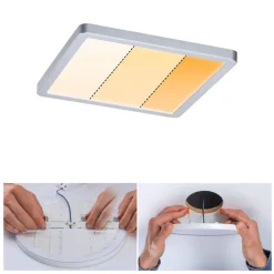 Paulmann Loftlamper|Indbygningsspots > Areo Panel dimtowarm, kantet, krom 17,5cm