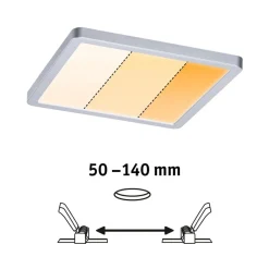 Paulmann Loftlamper|Indbygningsspots > Areo Panel dimtowarm, kantet, krom 17,5cm