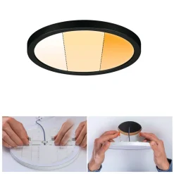 Paulmann Arbejdsrum/Kontor|Loftlamper > Areo Panel dimtowarm rund sort Ø17,5 cm