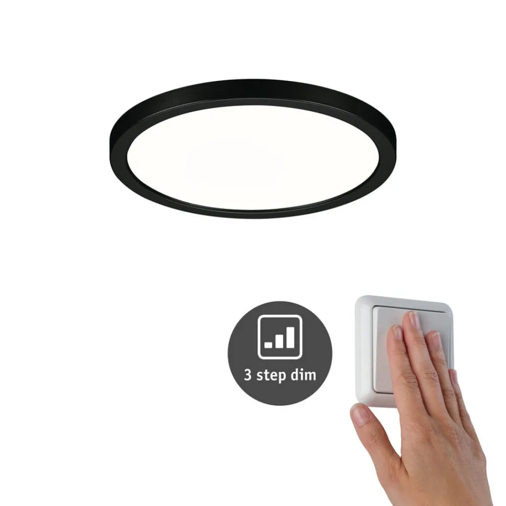 Loftlamper ^ Paulmann Areo Panel 3stepdim sort Ø17,5cm 4000K