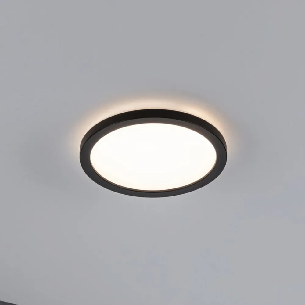 Arbejdsrum/Kontor|Loftlamper ^ Paulmann Atria Shine Panel on/off sort 830 Ø19cm