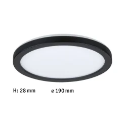 Arbejdsrum/Kontor|Loftlamper ^ Paulmann Atria Shine Panel on/off sort 830 Ø19cm