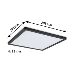 Arbejdsrum/Kontor|Loftlamper ^ Paulmann Atria Shine Panel on/off sort 830 29x29