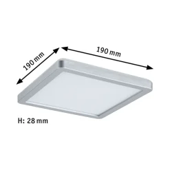 Paulmann Arbejdsrum/Kontor|Loftlamper > Atria Shine panel on/off krom 830 19x19