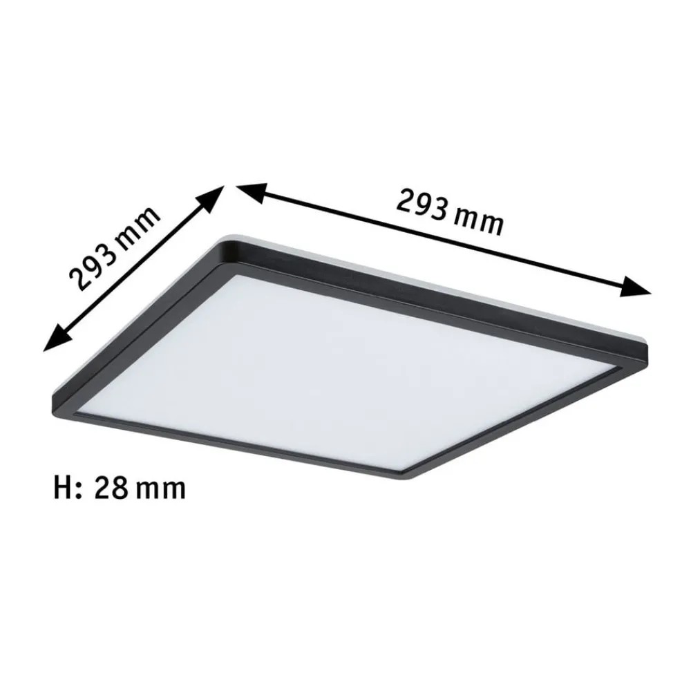 Arbejdsrum/Kontor|Loftlamper ^ Paulmann Atria Shine Panel on/off sort 840 29x29