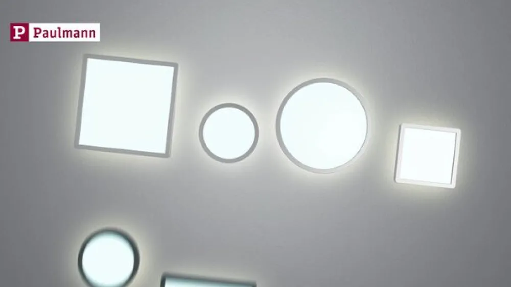 Arbejdsrum/Kontor|Loftlamper ^ Paulmann Atria Shine Panel on/off sort 840 29x29