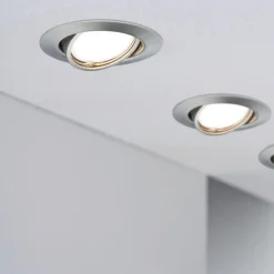 Indbygningsspots ^ Paulmann Base, LED-indbygningsspot, 3 sæt, jern