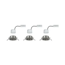 Indbygningsspots ^ Paulmann Base, LED-indbygningsspot, 3 sæt, jern