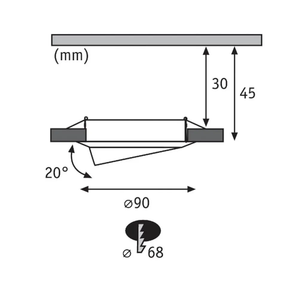 Indbygningsspots ^ Paulmann Base, LED-indbygningsspot, 3 sæt, jern