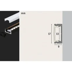 Paulmann Dekorationsbelysning|Led Strips > Base Profil, sort, hvid, 1 m
