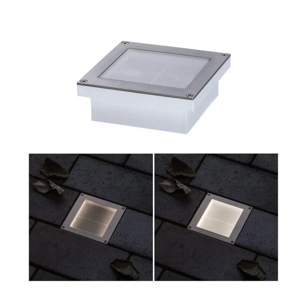 Nedgravet Udebelysning|Udendørs Spot ^ Paulmann Brick LED nedgravningslampe, 10x10 cm