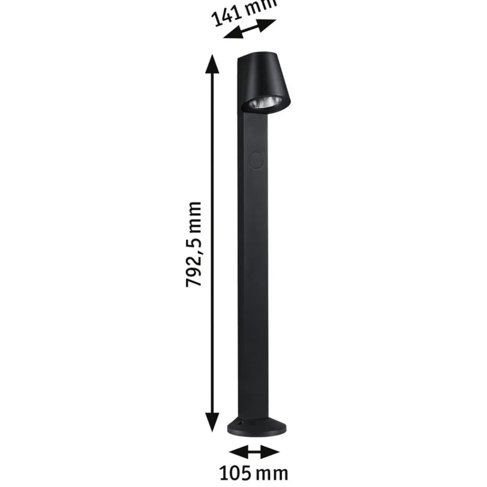 Gadebelysning Med Sensor|Gadebelysning ^ Paulmann Caissa sensor-vejlampe antracit 3000K
