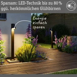 Gadebelysning Med Sensor|Gadebelysning ^ Paulmann Caissa sensor-vejlampe antracit 3000K