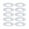Arbejdsrum/Kontor|Gang ^ Paulmann Calla LED-indbygningsspot, hvid, 4.000K, sæt med 10 stk., IP65