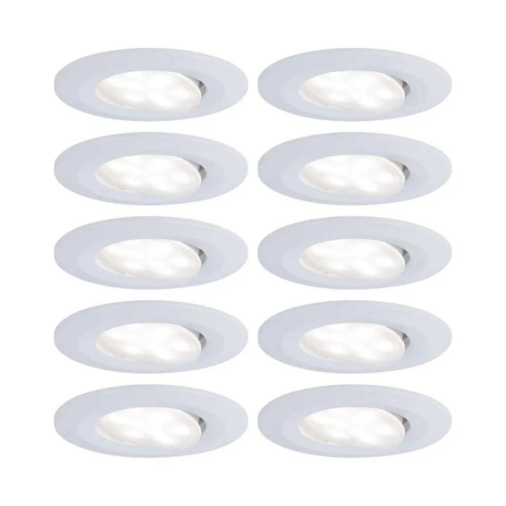 Arbejdsrum/Kontor|Gang ^ Paulmann Calla LED-indbygningsspot, hvid, 4.000K, sæt med 10 stk., IP65