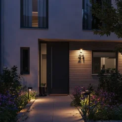 Væglampe Med Sensor|Væglamper ^ Paulmann Capea udendørs LED-væglampe, antracit, aluminium