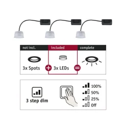 Loftlamper|Indbygningsspots ^ Paulmann Choose Coin LED 3-step-dim 100° 2.700 K 3