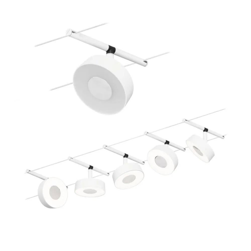 Arbejdsrum/Kontor ^ Paulmann Circle LED-wiresystem 5 lk, mat hvid