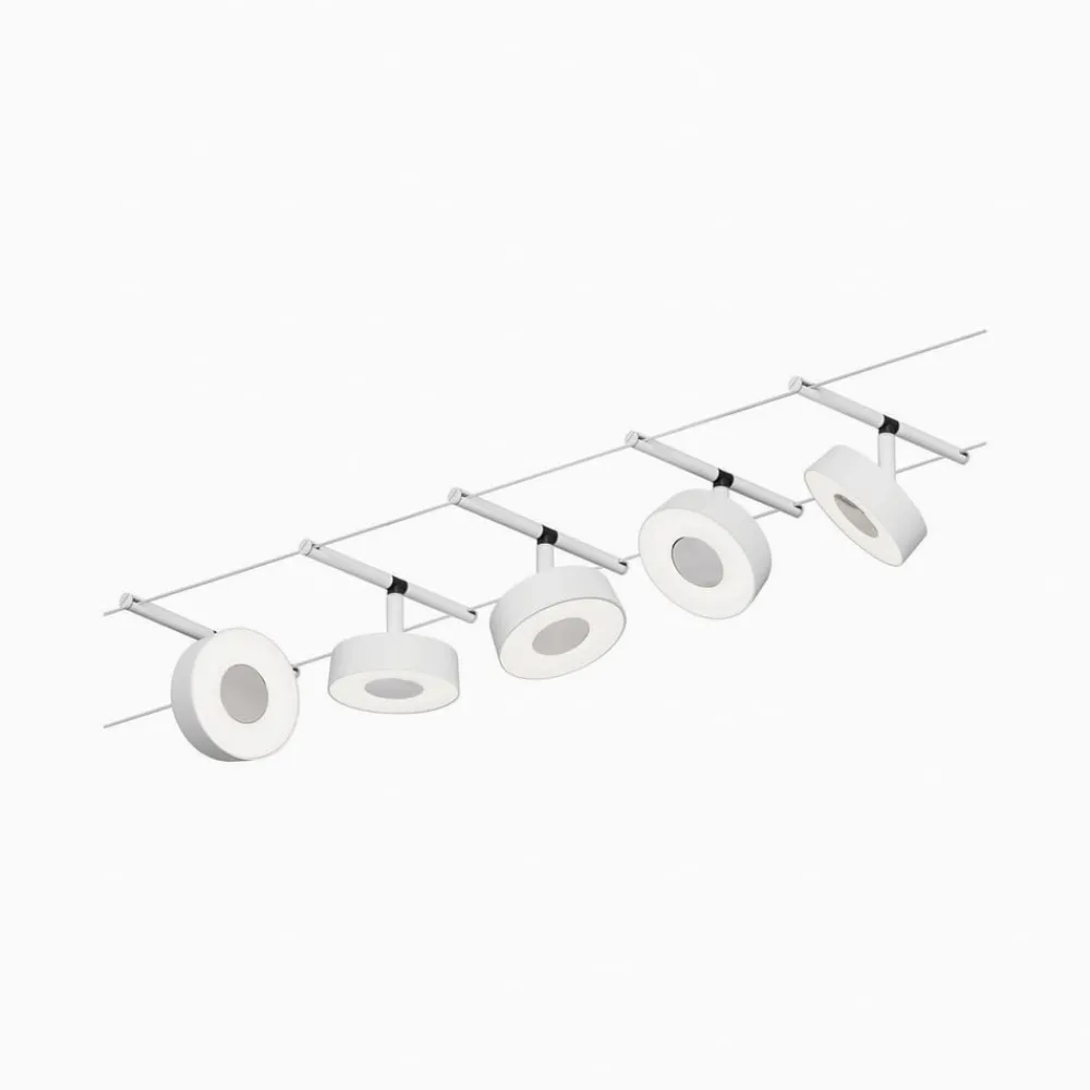 Arbejdsrum/Kontor ^ Paulmann Circle LED-wiresystem 5 lk, mat hvid