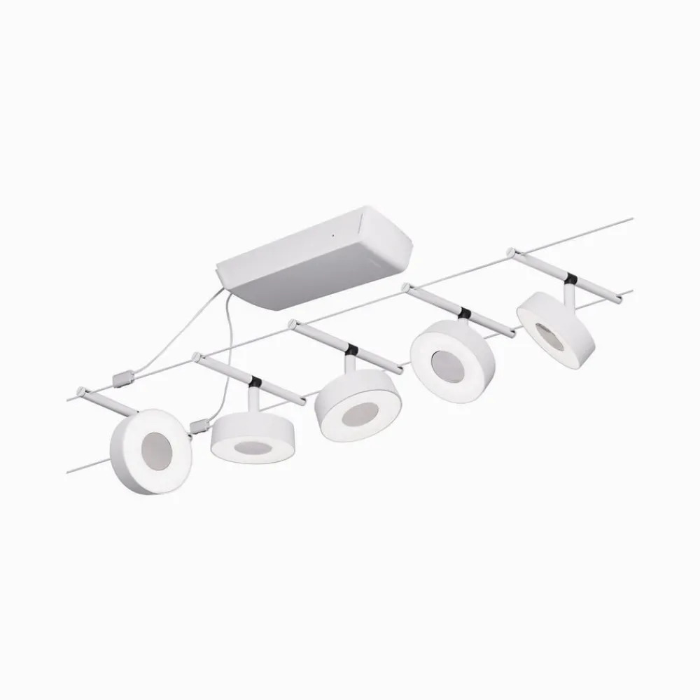 Arbejdsrum/Kontor ^ Paulmann Circle LED-wiresystem 5 lk, mat hvid