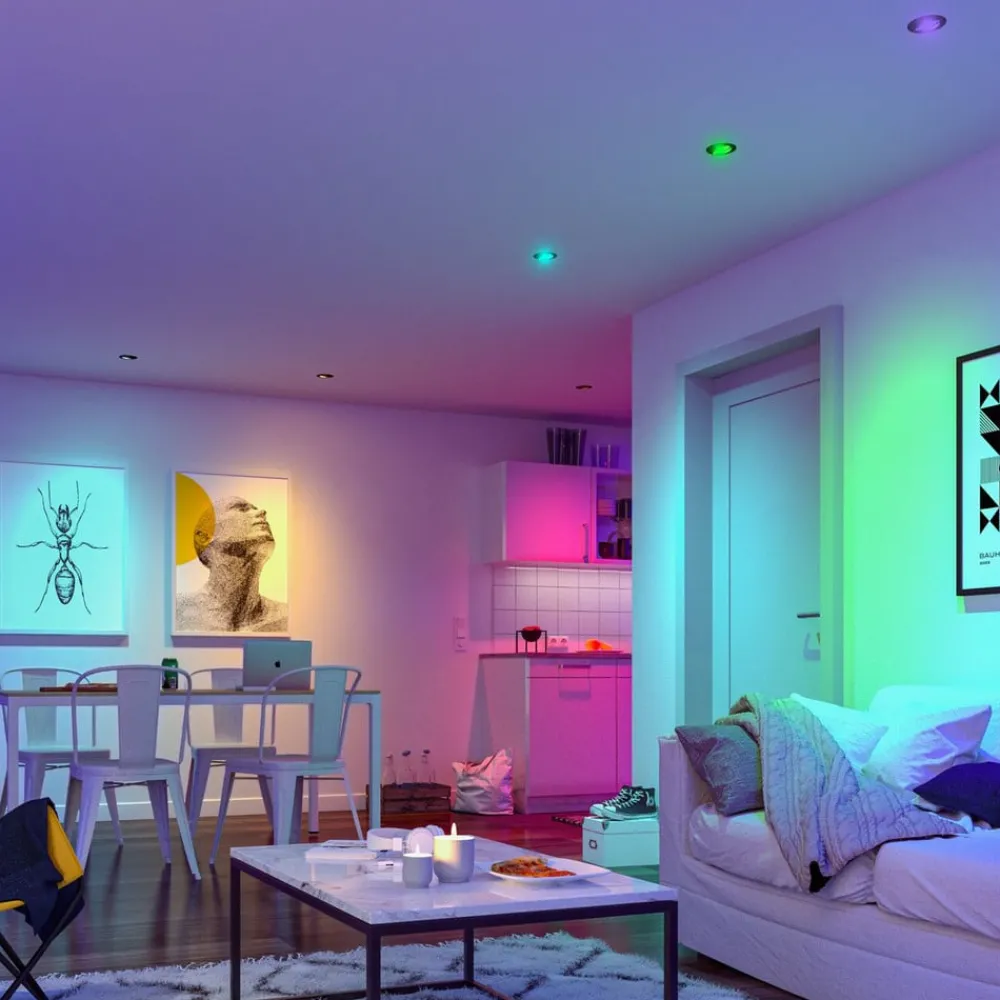 Paulmann Loftlamper|Indbygningsspots > Coin Base LED indbygningsspot sort 3 RGBW ZigBee
