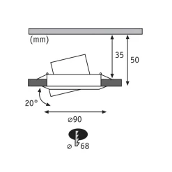 Paulmann Loftlamper|Indbygningsspots > Coin Base LED indbygningsspot sort 3 RGBW ZigBee