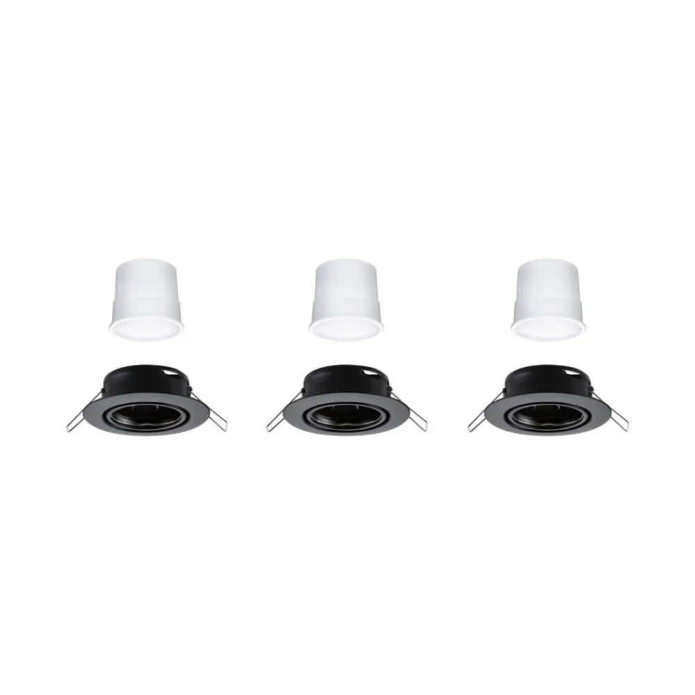 Paulmann Loftlamper|Indbygningsspots > Coin Base LED indbygningsspot sort 3 RGBW ZigBee