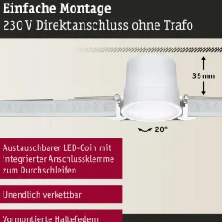 Paulmann Loftlamper|Indbygningsspots > Coin Base LED indbygningsspot sort 3 RGBW ZigBee