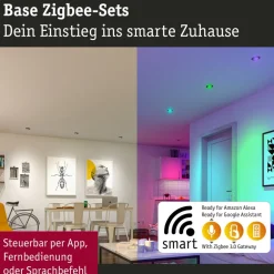 Paulmann Loftlamper|Indbygningsspots > Coin Base LED indbygningsspot sort 3 RGBW ZigBee