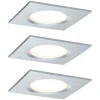 Paulmann Loftlamper|Indbygningsspots > Coin Slim LED-spot 3stk kantet alu