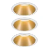 Paulmann Loftlamper|Indbygningsspots > Cole LED-spot, guld-hvid, 3-sæt