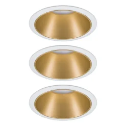 Paulmann Loftlamper|Indbygningsspots > Cole LED-spot, guld-hvid, 3-sæt