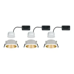 Paulmann Loftlamper|Indbygningsspots > Cole LED-spot, guld-hvid, 3-sæt