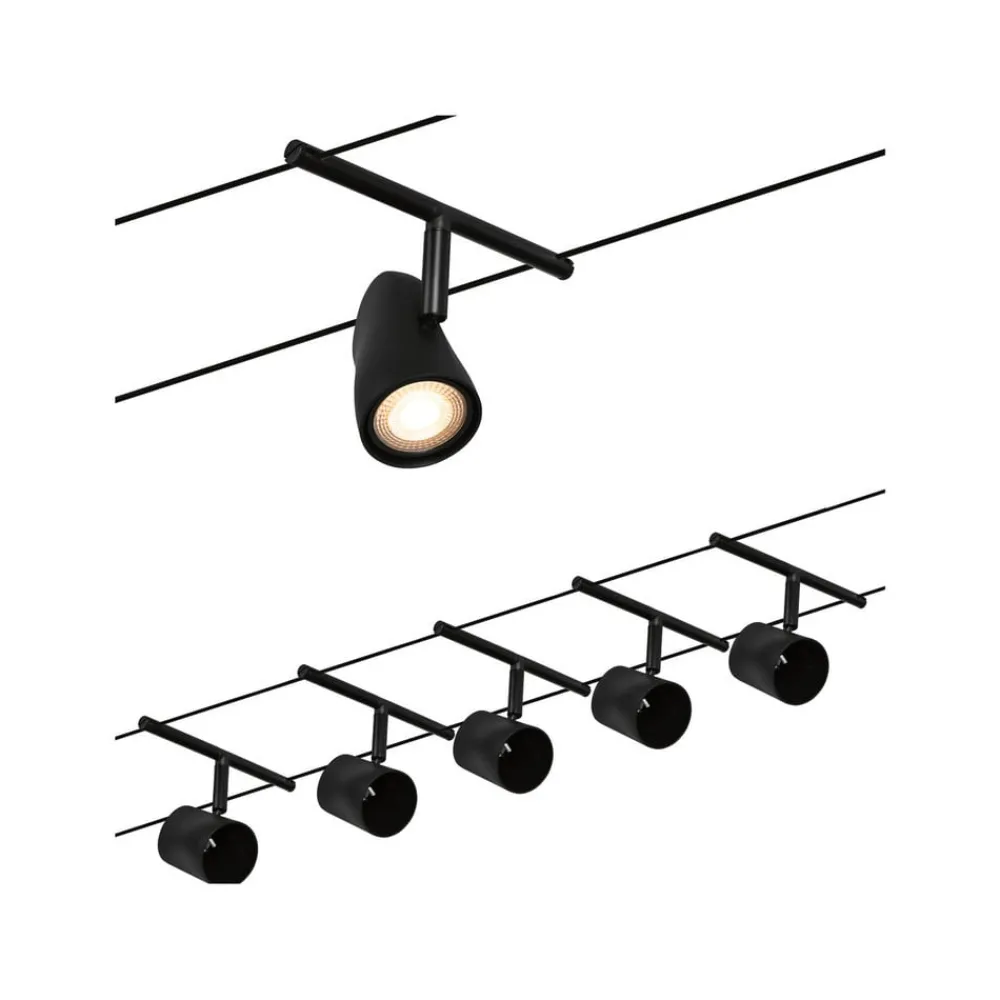 Arbejdsrum/Kontor ^ Paulmann Cup wiresystem basissæt 5 lk, mat sort