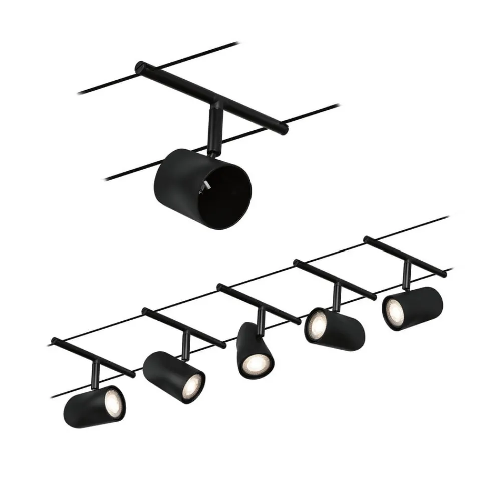 Arbejdsrum/Kontor ^ Paulmann Cup wiresystem basissæt 5 lk, mat sort