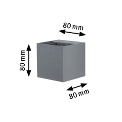 Paulmann Væglamper > Cybo udendørs LED-væglampe, 2.700 K, 8 x 8 cm, grå