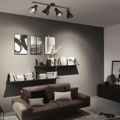 Loftlamper|Spotlights ^ Paulmann Davy loftlampe, sort, 4 lyskilder