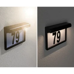 Paulmann Postkasser|Væglamper > Dayton solcelledrevet LED-husnummerlampe