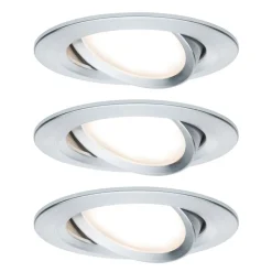 Paulmann Indbygningsspots|Spotlights > 3-delt Slim Coin, vippelig, dæmpbar, alu