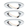 Paulmann Loftlamper|Indbygningsspots > 3-delt spot Nova Coin rund vippelig, krom