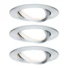 Paulmann Loftlamper|Indbygningsspots > 3-delt spot Nova Coin rund vippelig, alu