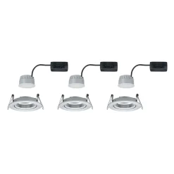 Paulmann Loftlamper|Indbygningsspots > 3-delt spot Nova Coin rund vippelig, alu